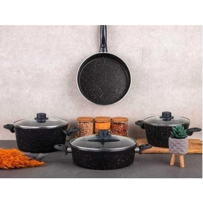 Avangarda Granit 7 Parça Chef Tencere Tava Seti
