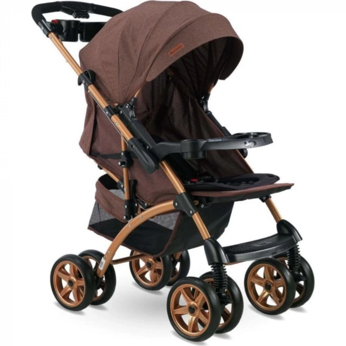 Bh-609 Polo Çift Yönlü Bebek Arabası Kırçıllı Kahve