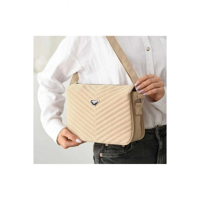 Butik Kadın Krem Omuz Çantası