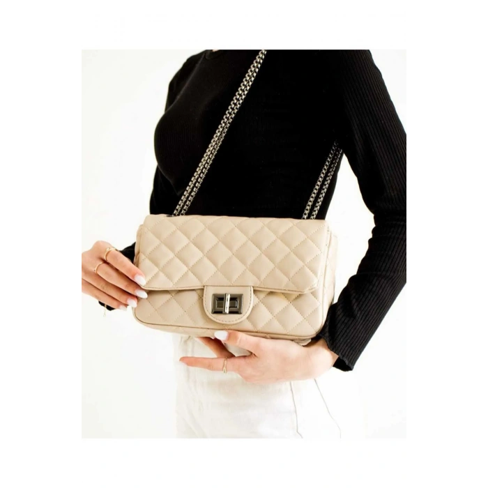 Butik Kadın Zincir Detaylı Omuz Çantası