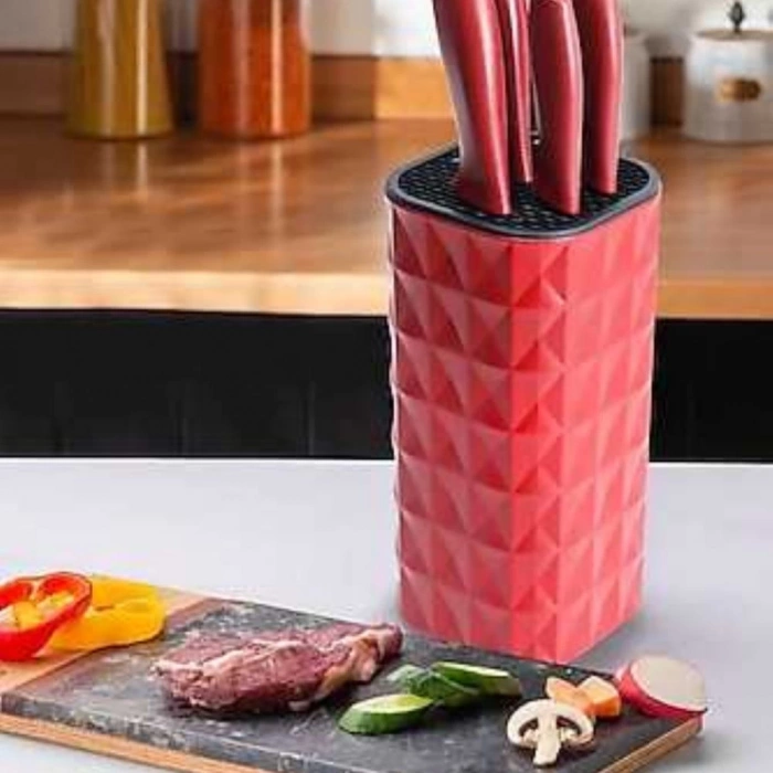 COOKER 6 PRÇ PRİZMA BIÇAK SETİ KIRMIZI CKR2870-K