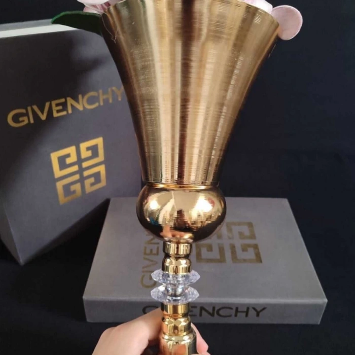 Dekoratif Gold Renkli Taşlı Kupa Vazo Söz Nişan Düğün Konsept Aksesuar