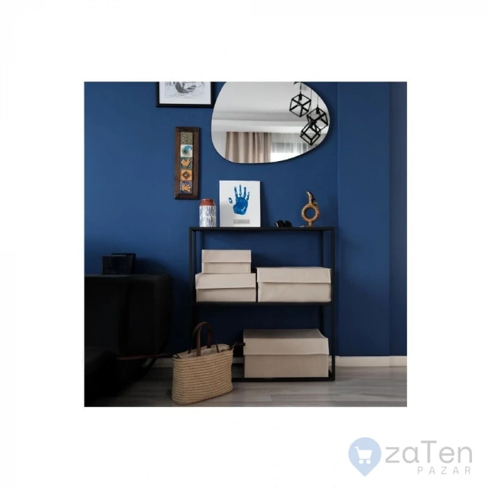 Ev Tekstil Bej Çok Amaçlı Kutu Hurç-4lü Set