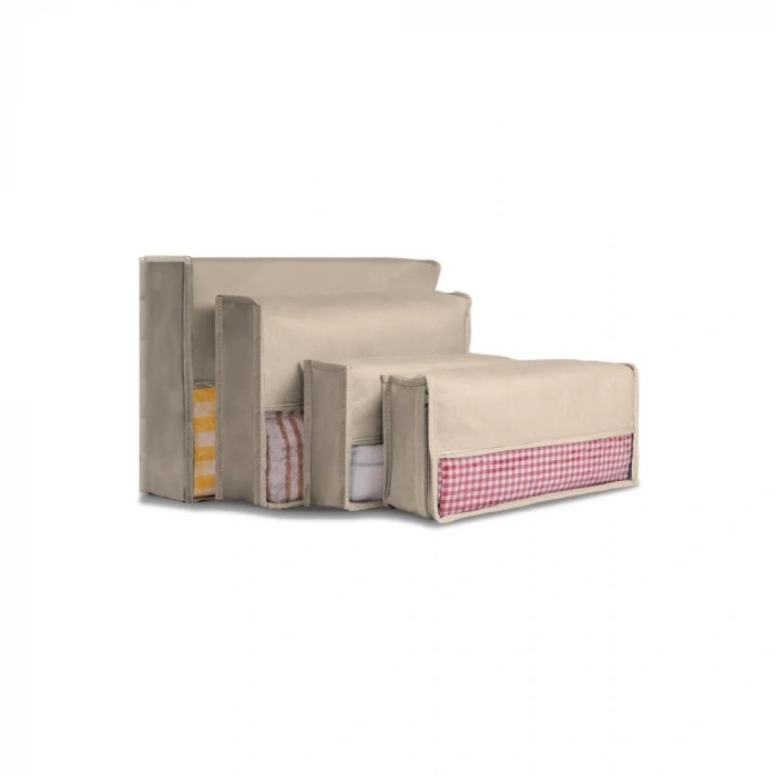 Ev Tekstil Bej Valiz Düzenleyici Bavul Içi Organizer - 4lü Set