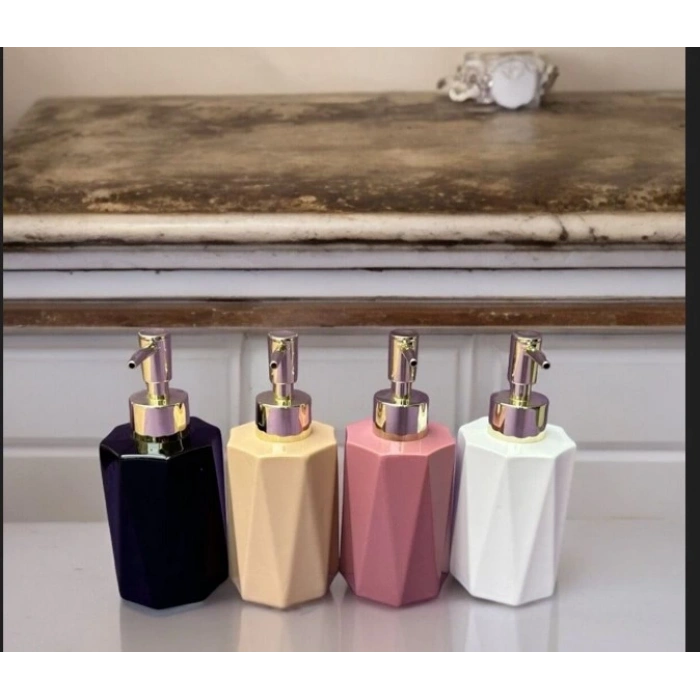 Geometrik Desenli Tek Parça Sıvı Sabunluk