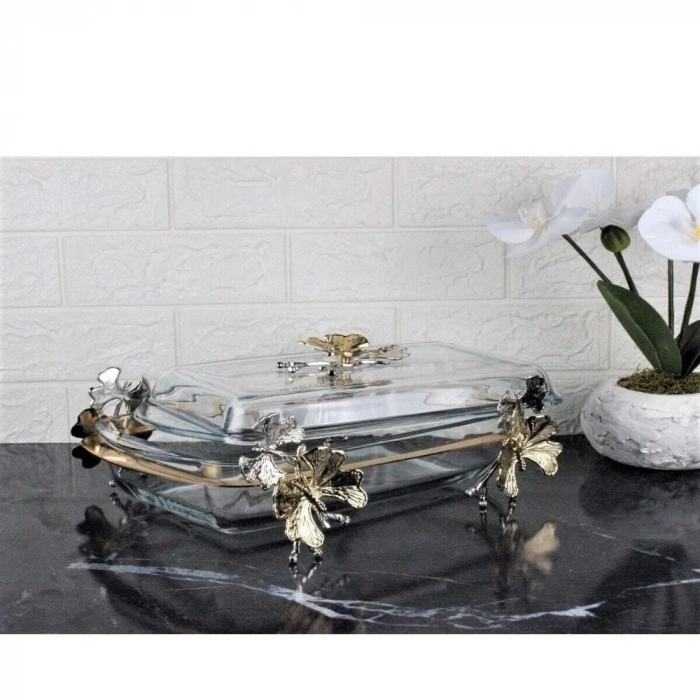 Kapaklı Kelebek Dikdörtgen Borcam Tencere Paşabahçe