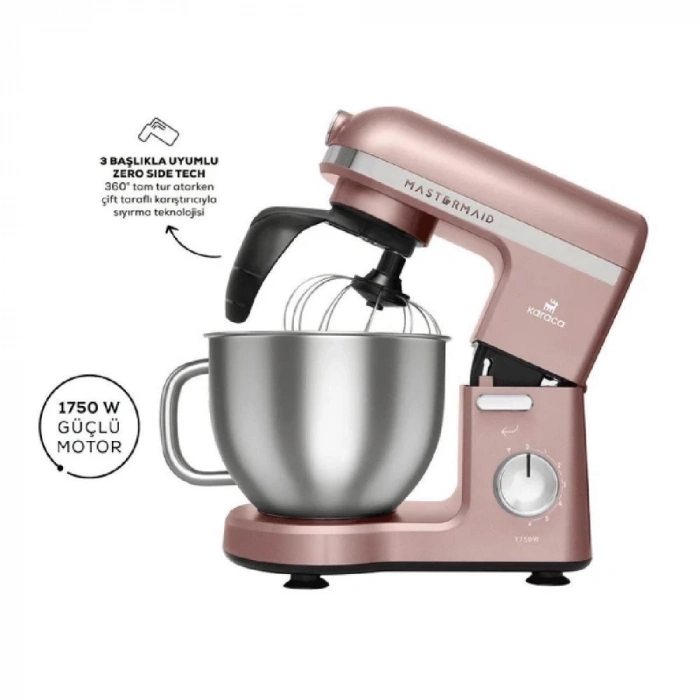 KARACA MASTERMAID CHEF PRO ÇİFT KOLLU STAND MİKSER ROSEGOLD 1750 W