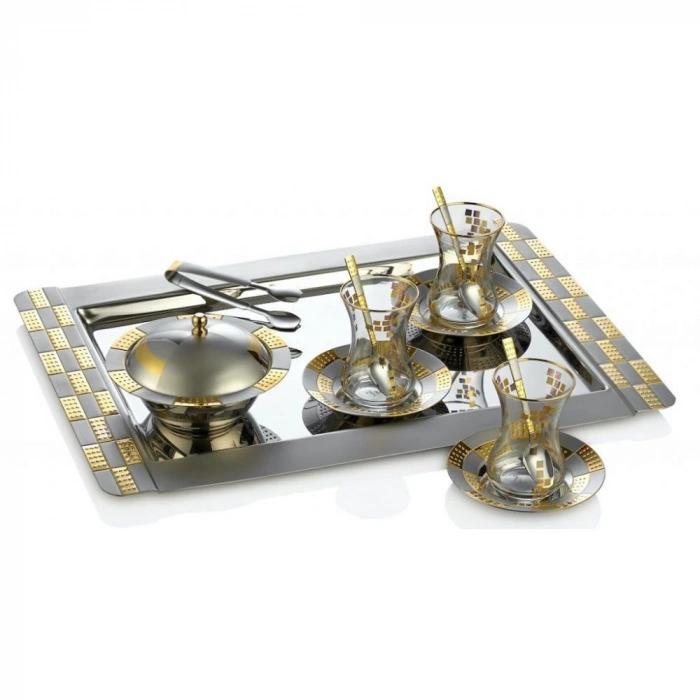 KARMEN KELEBEK SATEN GOLD 40 PARÇA ÇAY SETİ