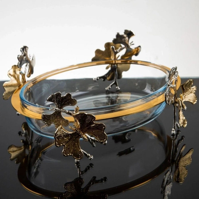 Kelebek Ayak Oval Borcam Tepsi