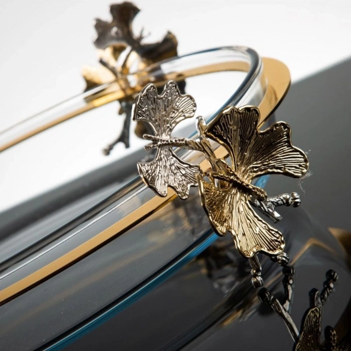 Kelebek Ayak Oval Borcam Tepsi