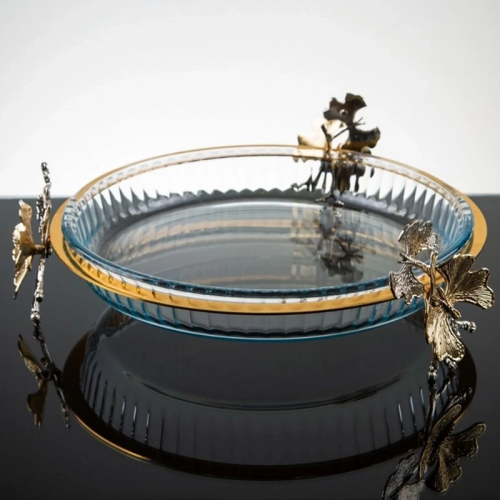 Kelebek Ayak Yuvarlak Borcam Tepsi-31 Cm