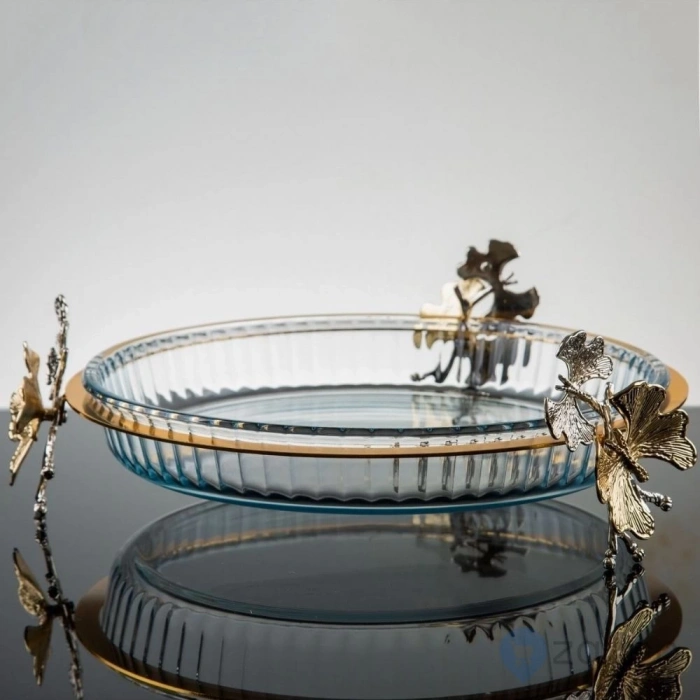 Kelebek Ayak Yuvarlak Borcam Tepsi-31 Cm