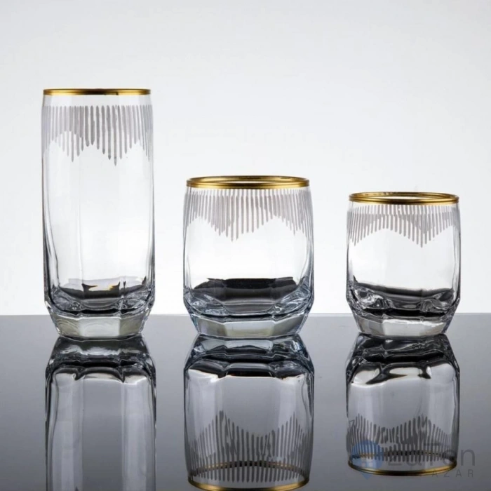 Lav Diamond 18 Parça Pramit Meşrubat Bardağı Seti Gold