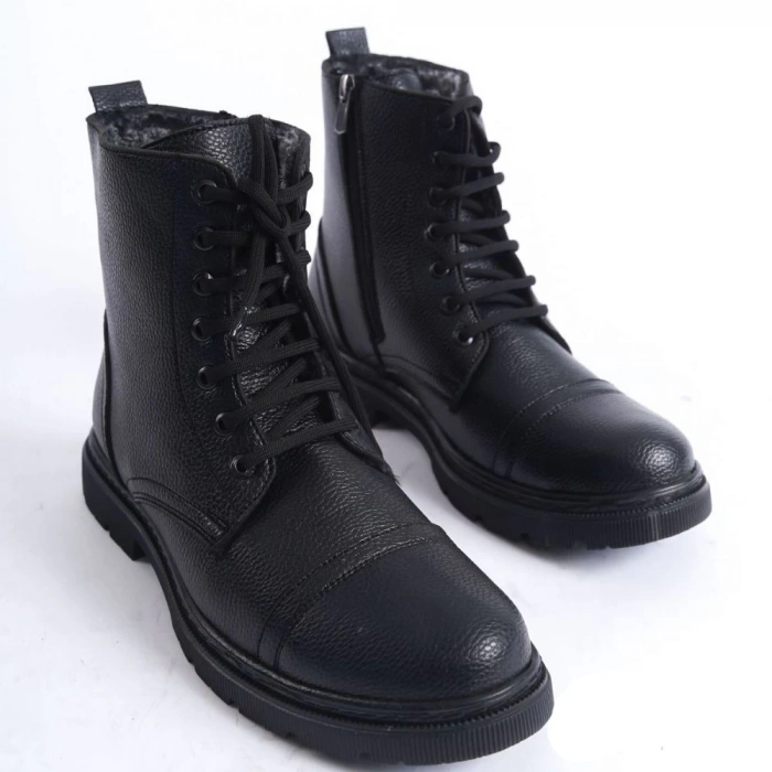 MARİNA ROSSE Erkek Siyah Deri Su Geçirmez Bağcıklı Postal Bot