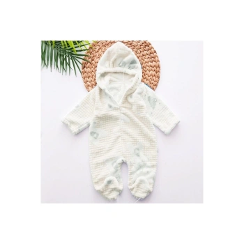 Bebitof Ayıcık Desenli Welsoft Bebek Tulumu