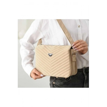 Butik Kadın Krem Omuz Çantası