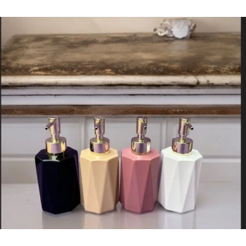 Geometrik Desenli Tek Parça Sıvı Sabunluk