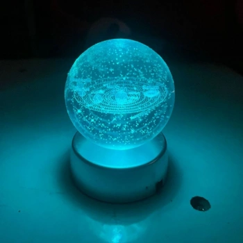 Gezegen Işıklı Cam Küre