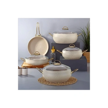 Modinya 9 Prç. Tencere Seti Krem