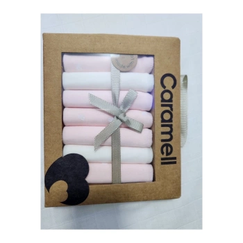 Pembe Kalpli Organik 7 li Müslin Mendil