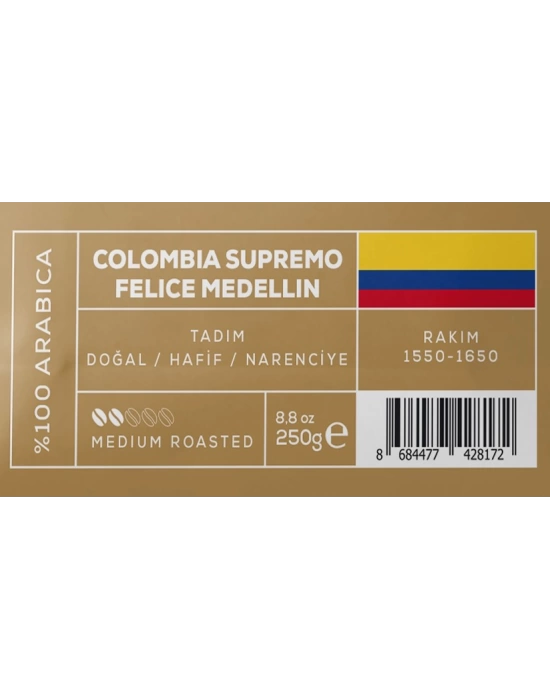 Colombia Supremo Felice Medellin Kahve - Coffeedem