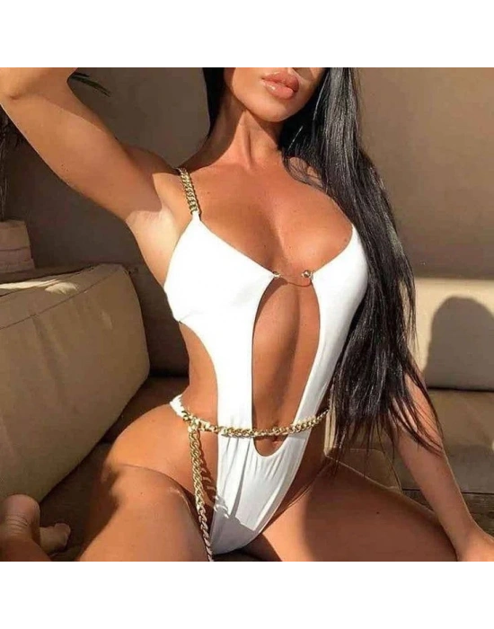Detaylı model zincirli bikini
