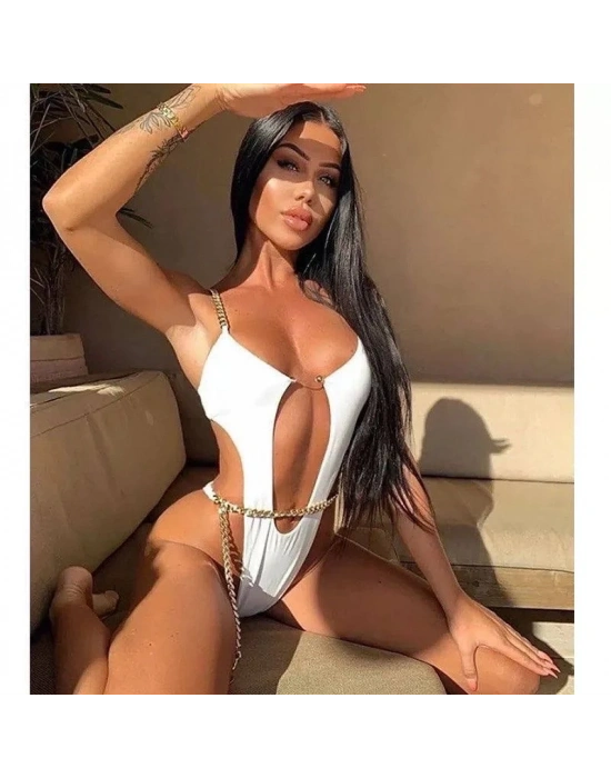 Detaylı model zincirli bikini