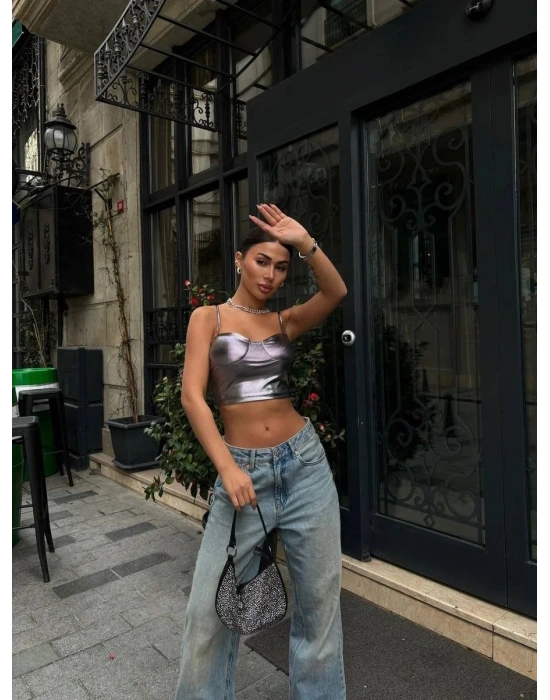 GLOPLU CROP GRİ