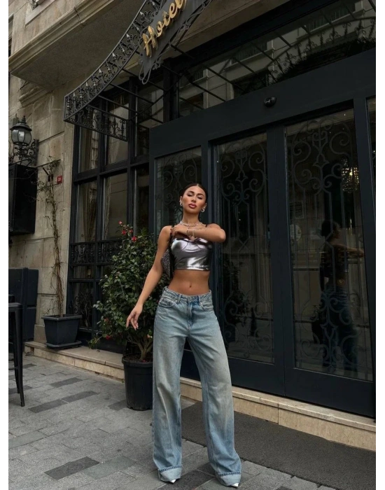GLOPLU CROP GRİ