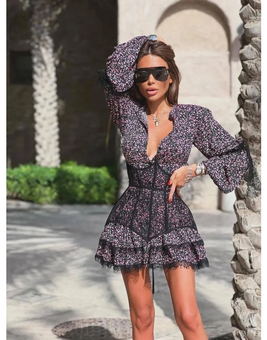 KENDRA CORSET DETAY ELBİSE SİYAH