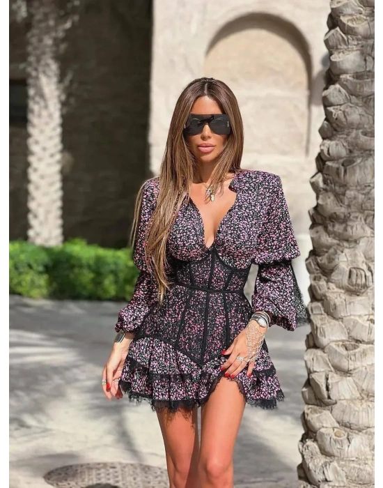 KENDRA CORSET DETAY ELBİSE SİYAH