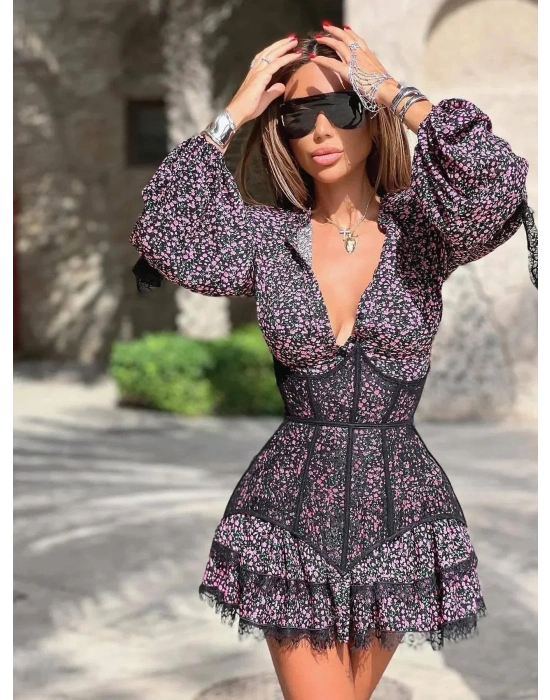 KENDRA CORSET DETAY ELBİSE SİYAH