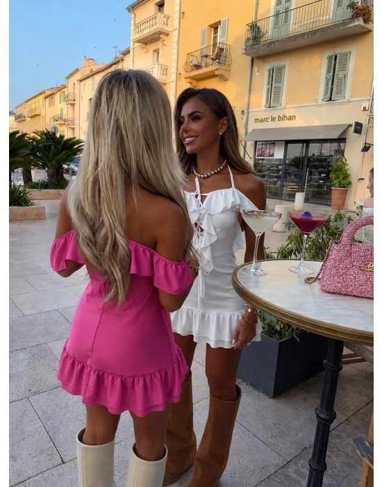 MARTINA SATEN ELBİSE BEYAZ