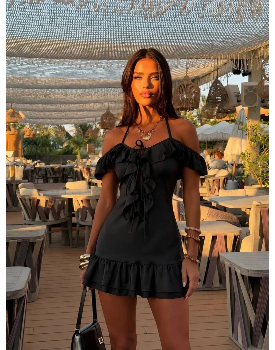 MARTINA SATEN ELBİSE SİYAH