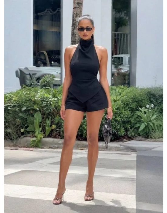 MIAMI ŞORT BLUZ TAKIM SİYAH