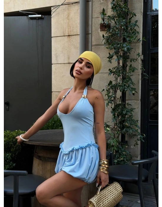 Morliva Aksesuarlı Mini Boy Elbise 1113