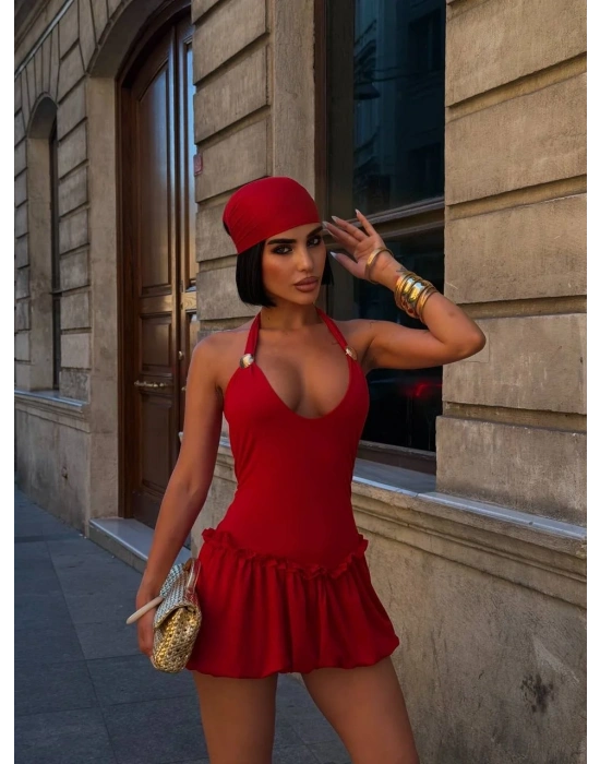 Morliva Aksesuarlı Mini Boy Elbise 1113