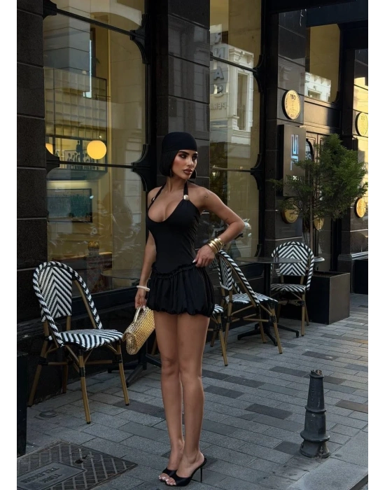 Morliva Aksesuarlı Mini Boy Elbise 1113
