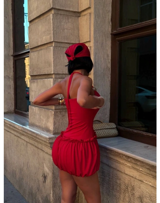 Morliva Aksesuarlı Mini Boy Elbise 1113