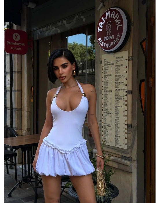 Morliva Aksesuarlı Mini Boy Elbise 1113