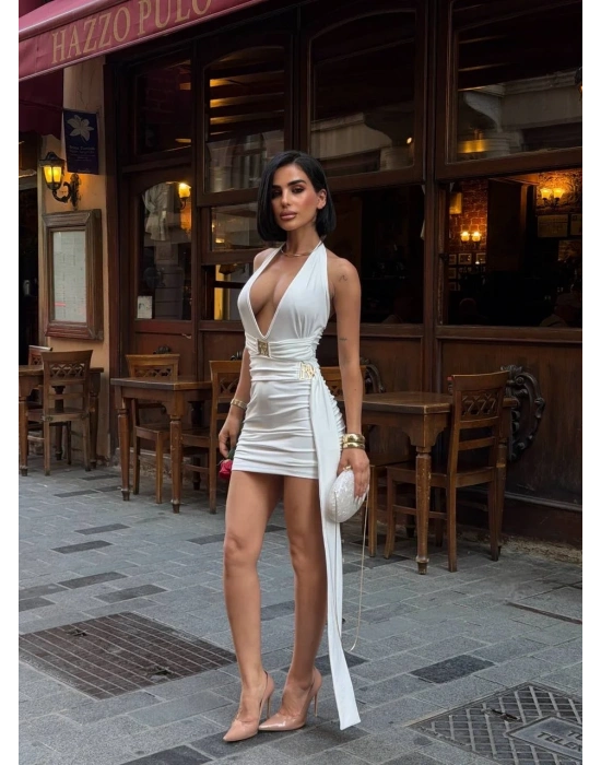 Morliva Alsasıarlı Dekolte Mini Elbise 792