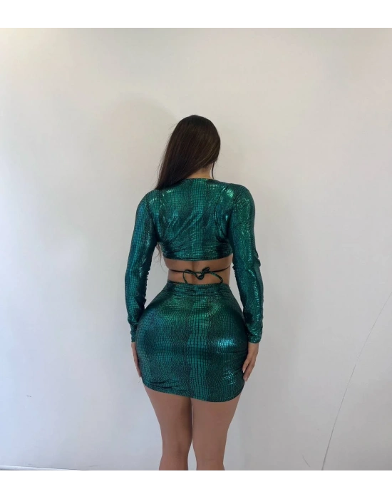 Morliva thal lumaş parlak 2 li takım mini