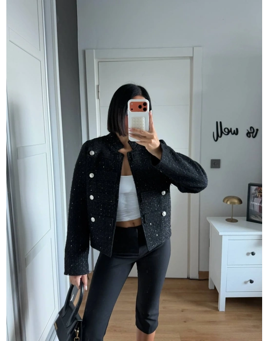 Morliva Yeni Sezon Pullu Chanel Model Ceket