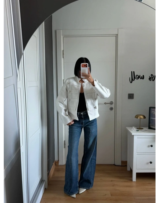 Morliva Yeni Sezon Pullu Chanel Model Ceket
