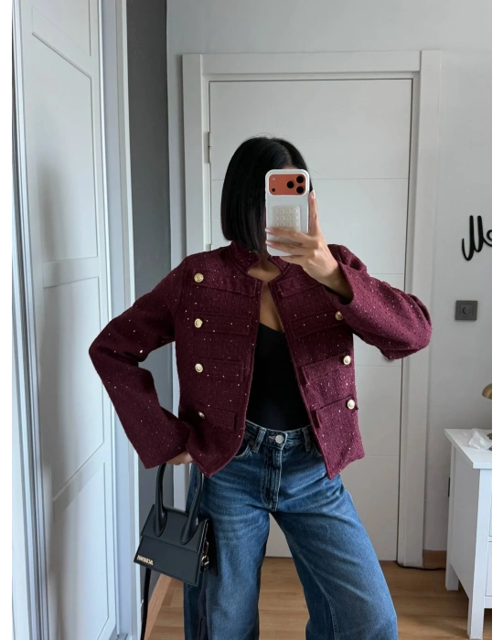 Morliva Yeni Sezon Pullu Chanel Model Ceket
