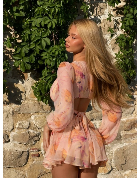 ROMPERS ŞİFON ELBİSE TURUNCU