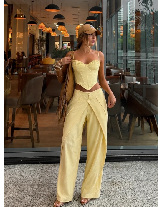SALGU BÜSTİYER & PANTOLON TAKIM SARI