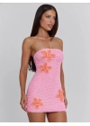 BRIA STRAPLEZ TRİKO ELBİSE PEMBE