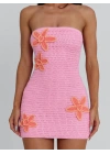 BRIA STRAPLEZ TRİKO ELBİSE PEMBE