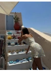 ÇİÇEK DESEN ANVELOP ELBİSE BEYAZ ÇİÇEKLİ